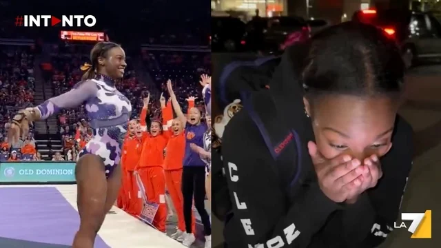 Brie Clark nella ginnastica NCAA: la reazione ai complimenti di Simone Biles