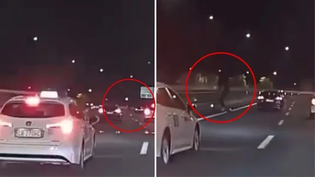Attraversa il Grande Raccordo Anulare di Roma in monopattino: sfiorato lo scontro con le auto