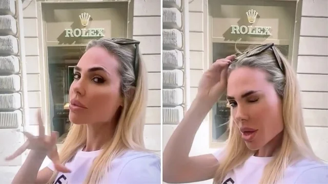 llary Blasi e il messaggio a Francesco Totti davanti al negozio Rolex