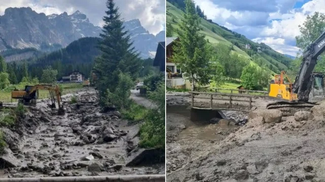 Frana in Val Badia, evacuate 56 case a Longiarù e 146 persone dislocate. Operazioni di soccorso in corso per rimuovere i detriti