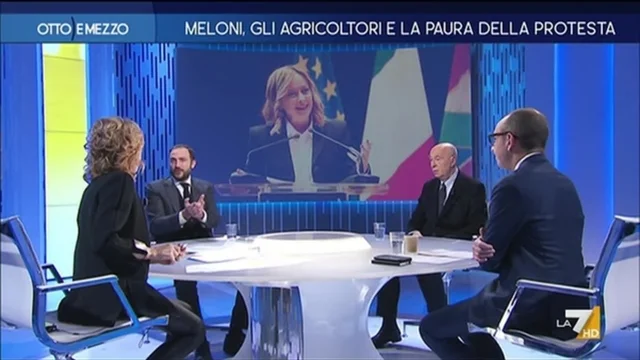 Meloni, gli agricoltori e la paura della protesta - Otto e Mezzo - Puntata del 7/2/2024