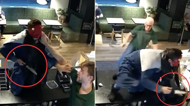 Travestito da diavolo e armato di machete prova la rapina, ma i dipendenti si difendono