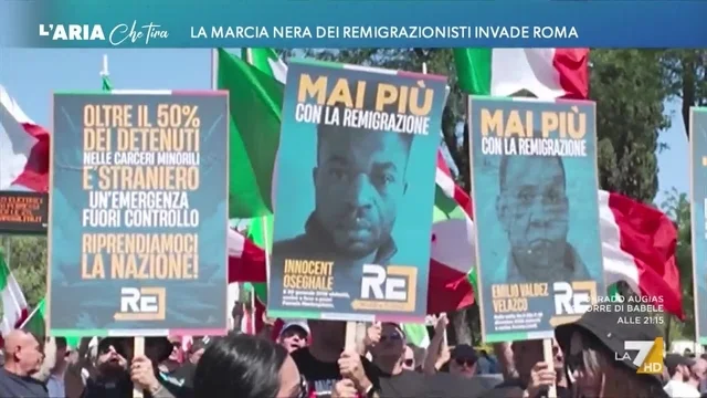 La marcia nera dei remigrazionisti invade Roma