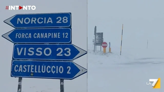 Neve primaverile a Castelluccio di Norcia: torna l’inverno sui Monti Sibillini
