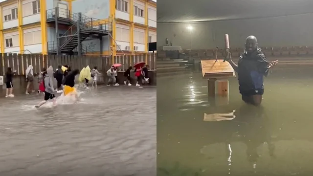 Ostia, prete bloccato dall'allagamento: il video del nubifragio
