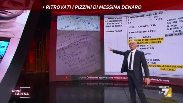 Giletti mostra i pizzini di Messina Denaro