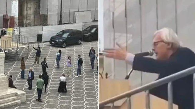 Comizio di Sgarbi a Sulmona: presenti una decina di cittadini e viene contestato. Ecco la reazione dell'ex ministro