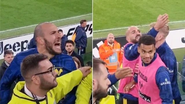 Juve-Verona: dopo il gol succede di tutto tra la panchina e i tifosi avversari