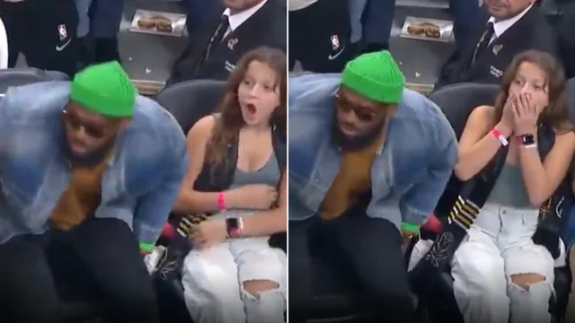 LeBron James si siede accanto a lei: la reazione della ragazzina è virale