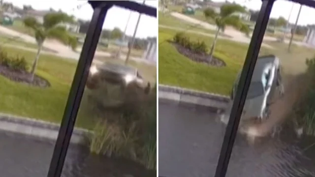 Perde il controllo a 130 km/h e finisce nel canale: il video incredibile
