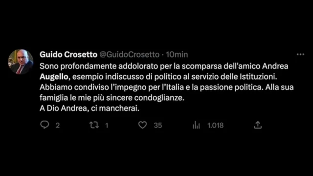 I messaggi di cordoglio per la morte del senatore