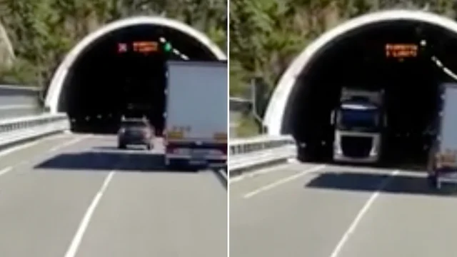 Doppio sorpasso shock: frontale col camion evitato per un soffio
