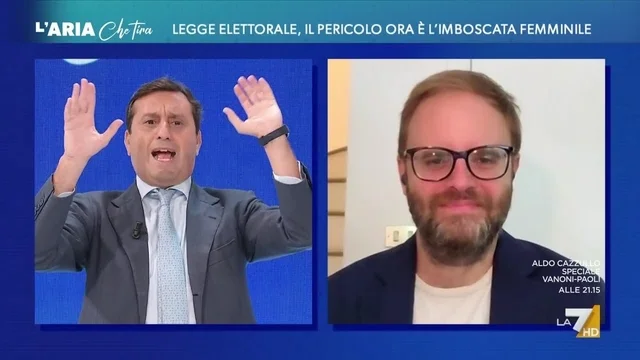 Ultimi sondaggi, Lorenzo Pregliasco mostra la simulazione YouTrend a David Parenzo: "Vincerebbe il campo largo, seppur di poco"