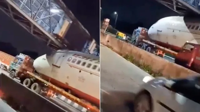 Camionista prende male le misure: l’aereo resta incastrato sotto un ponte