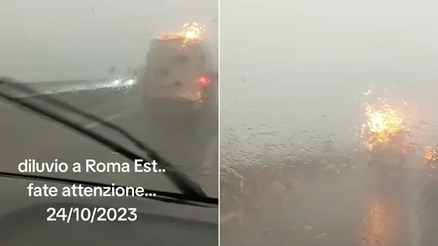 Maltempo a Roma: le immagini dai social delle strade allagate