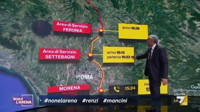 Incontro Renzi Mancini, Giletti evidenzia le contraddizioni della professoressa.