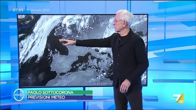 Le previsioni meteo di oggi mercoledì 15 gennaio 2025 di Paolo Sottocorona