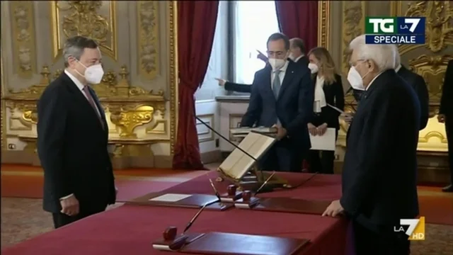Governo Draghi, le immagini del giuramento al Quirinale