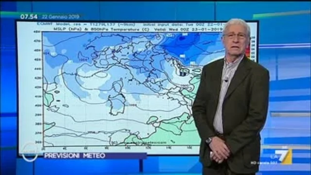 Il meteo del 22 gennaio
