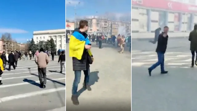 Ucraina, soldati russi aprono il fuoco per allontanare i civili che protestano a Kherson