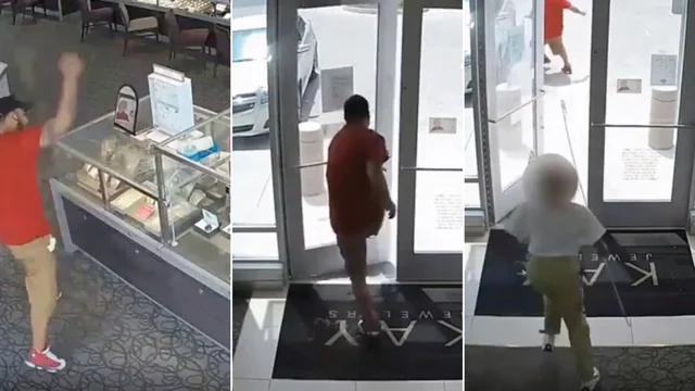Il ladro non riesce a sfondare la vetrina e fugge: il video è diventato virale