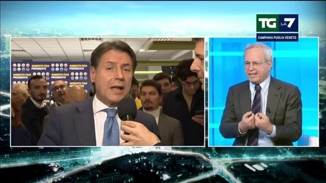 Battibecco sull'Ucraina tra Mentana e Conte: "Chi lo ha detto?", "Si è distratto"