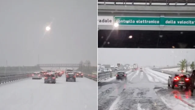 L'autostrada è un fiume di ghiaccio: paura per gli automobilisti