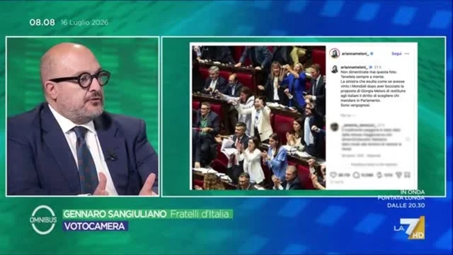 Legge elettorale, Sangiuliano: "Preferenze ampliano lo spettro delle democrazia"