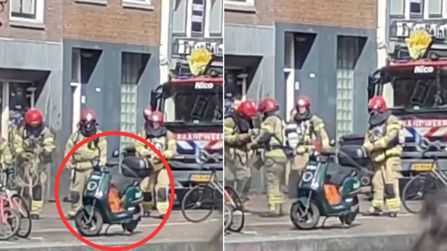 Motorino in fiamme lungo il fiume, la reazione inaspettata dei pompieri
