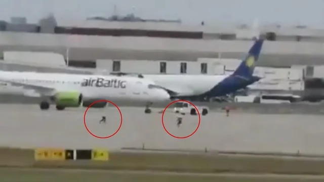 Uomo corre sulla pista dell’aeroporto di Heathrow durante gli atterraggi, inseguito dal personale di sicurezza