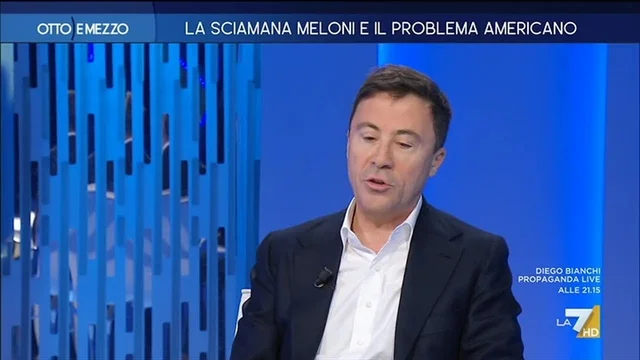 Iran, Gruber provoca Bocchino: “È stata una guerra giusta?”, “Sì, ma gestita male”