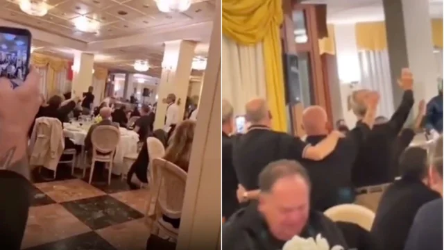 Brescia, cena fascista con saluti romani e poster di Mussolini: scandalo in città