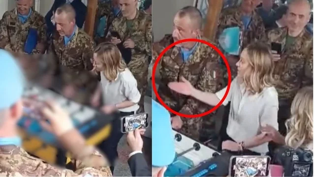 La visita di Meloni all'Esercito termina con un sipario inaspettato