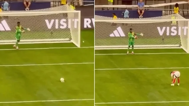 L'ex portiere dell'Inter Onana prova a distrarre l'avversario durante il rigore: il video diventa virale
