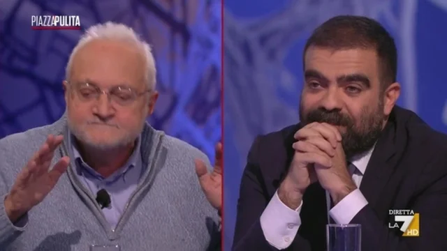 Lupi perde la pazienza con Grimaldi e sbatte le mani sul tavolo, Formigli interviene: "Calma"