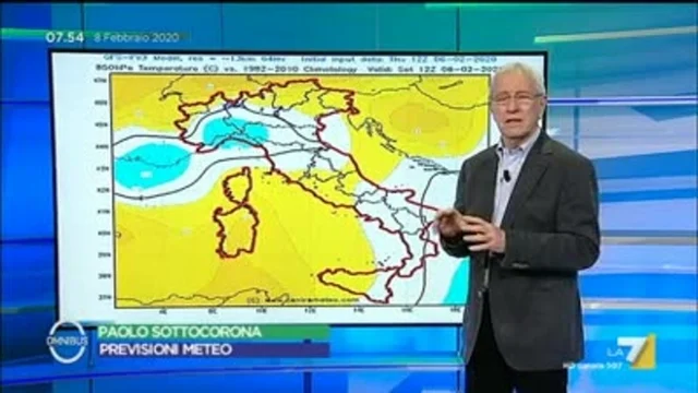 Le previsioni meteo di oggi 08/02/2020