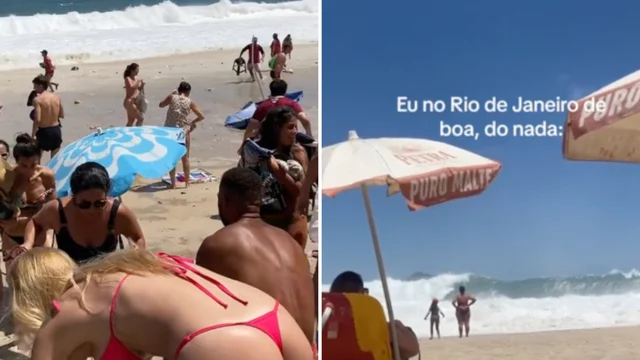 Rio de Janeiro, l'onda anomala si abbatte sulla spiaggia: paura tra i bagnanti