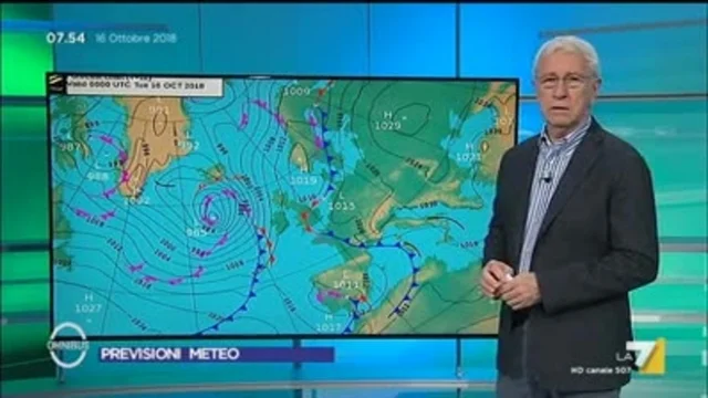 Il meteo del 16 ottobre