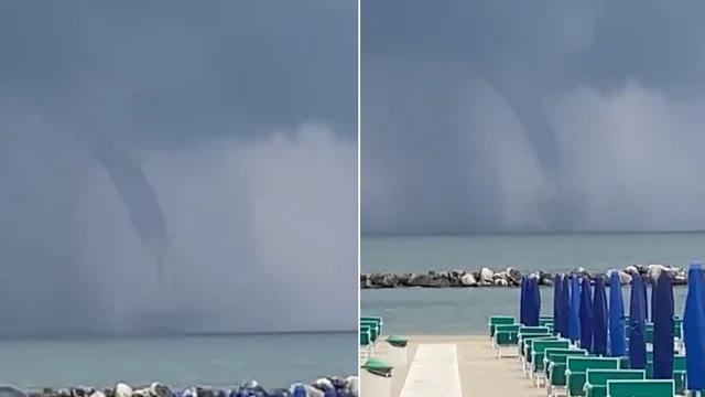 Maltempo Ravenna, tromba d'acqua avvistata sulla costa: il video