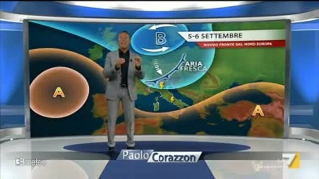 Il meteo della sera del 3 settembre