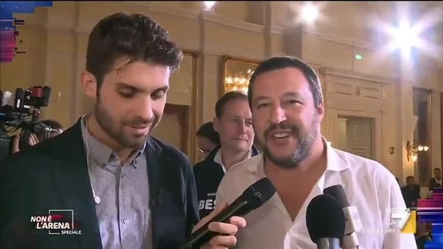 Matteo Salvini: 'La gente vuole coraggio e questo è nostro dovere' in collegamento da Merano con Non è l'arena