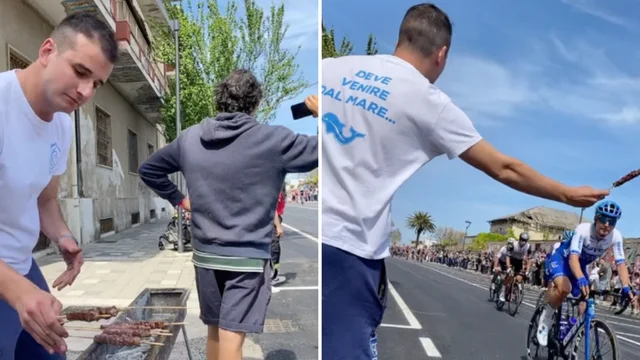 Giro d'Italia 2023, arrosticini offerti ai ciclisti: il video è virale