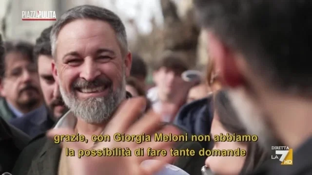 “Chiederò a Giorgia Meloni chi è Piazzapulita” - il commento di Santiago Abascal (VOX)