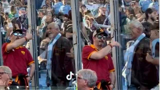 Derby di Roma: l'esilarante confronto tra i due tifosi fa il giro del web