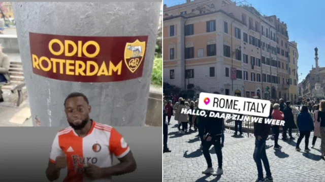 Roma blindata, le provocazioni social dei tifosi del Feyenoord: le immagini