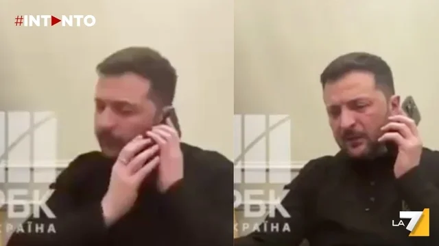 Zelensky interrotto da una telefonata di Macron durante una conferenza stampa