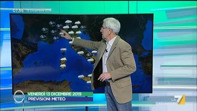 Le previsioni meteo del 13/12/2019