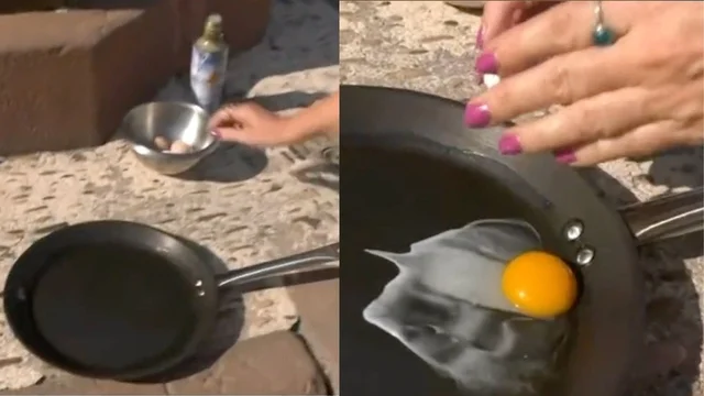 Caldo record, l'esperimento dell’uovo cotto sull’asfalto: il video incredibile