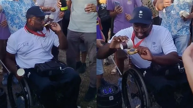 Paralimpiadi 2024, la star 'Rigi' torna a Dragona e porta la medaglia d'oro in strada: il video
