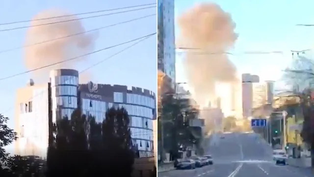 Droni kamikaze colpiscono Kiev: esplosioni in centro città